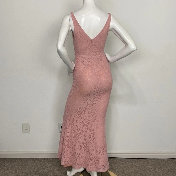 Lulus Floral Lace Glam Galore Blush Pink Lace Sleeveless Maxi Dress Size XS - Picture 7 of 9